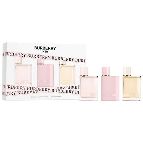 burberry her trio mini set|Burberry mini her perfume set.